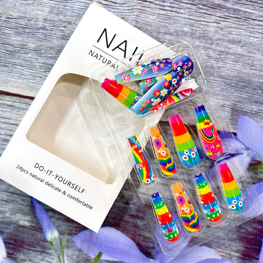 Cute LGBTQ Rainbow Fantasy 3D Nail Set