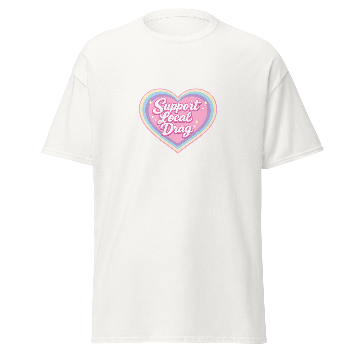 Support Local Drag Y2K Heart T-Shirt | Drag Pride Shirt | LGBTQ Gift | Drag Show Tee | Gay Pride Apparel