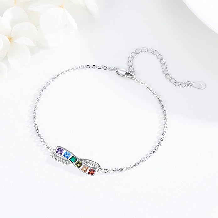Rainbow Pride Sterling Silver Bracelet