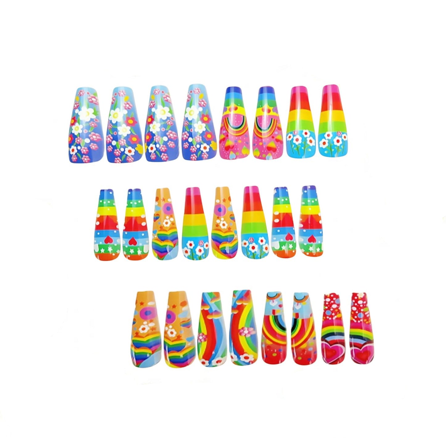Cute LGBTQ Rainbow Fantasy 3D Nail Set