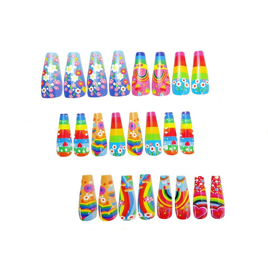 Cute LGBTQ Rainbow Fantasy 3D Nail Set