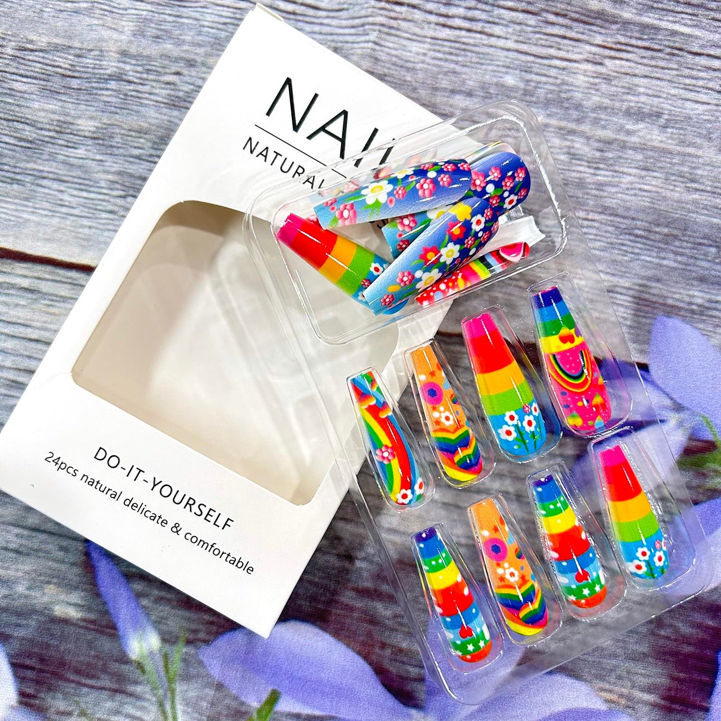 Cute LGBTQ Rainbow Fantasy 3D Nail Set